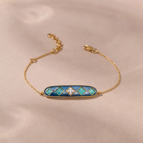 Jharoka Reverie Gold Plated 925 Silver Diamonds Bracelet