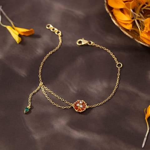 Radiant Marigold 925 Silver Diamond Bracelet