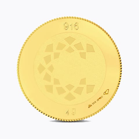 4g, 22Kt Plain Gold Coin 4g, 22Kt Plain Gold Coin