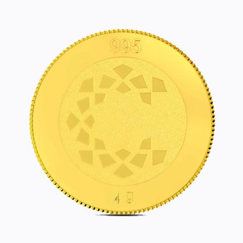 4g, 24Kt Plain Gold Coin 4g, 24Kt Plain Gold Coin