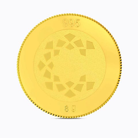 8g, 24Kt Plain Gold Coin 8g, 24Kt Plain Gold Coin