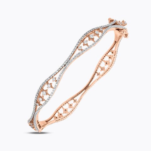 Dazzle Tapered Diamond Bangle Diamond Bangles 18 Karat Rose Gold Dazzle Tapered Diamond Bangle