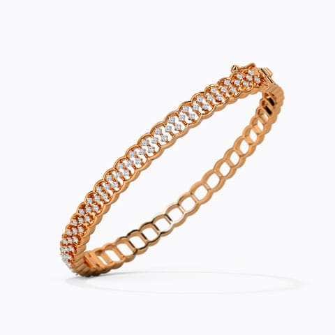 Scallop Glaze Diamond Bangle