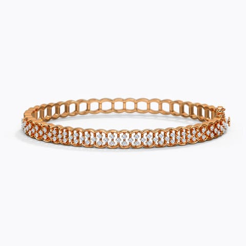 Scallop Glaze Diamond Bangle