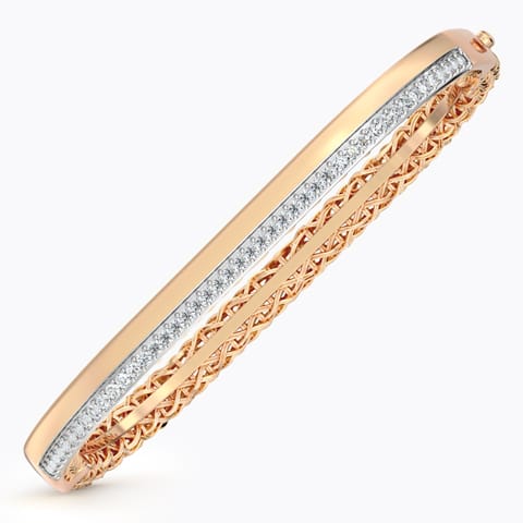 Modern Interlaced Diamond Bangle