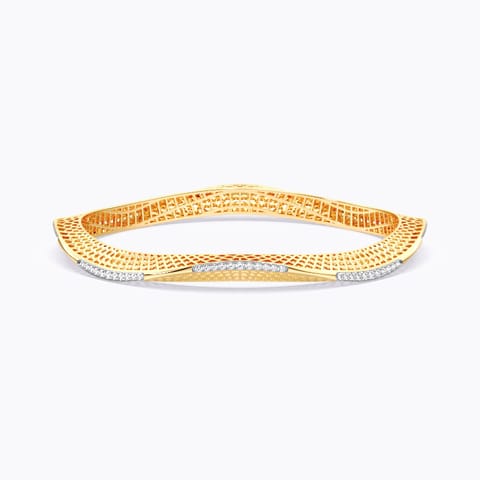 Wavy Mesh Diamond Bangle