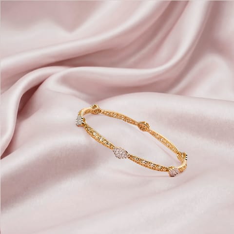 Gilded Mesh Diamond Bangle