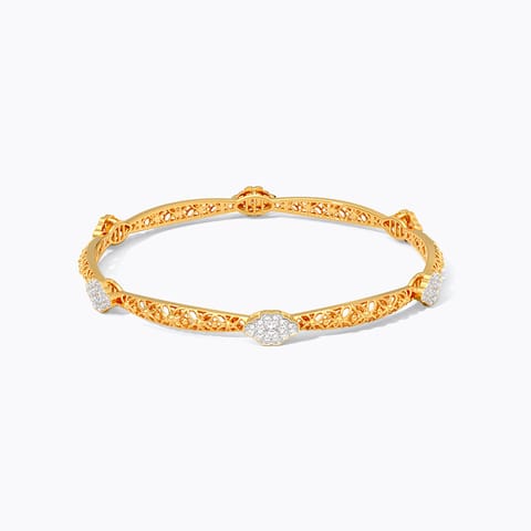 Gilded Mesh Diamond Bangle