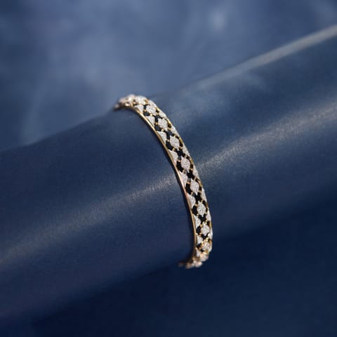 Intricate Netting Diamond Bangle