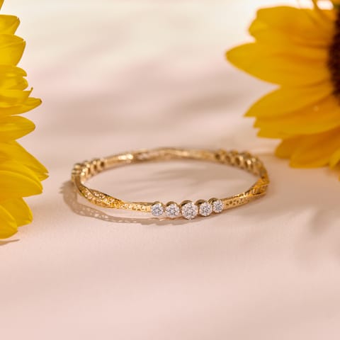 Twisted Mesh Diamond Bangle