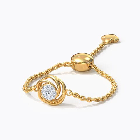 Swirl Diamond Adjustable Ring