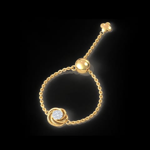 Swirl Diamond Adjustable Ring