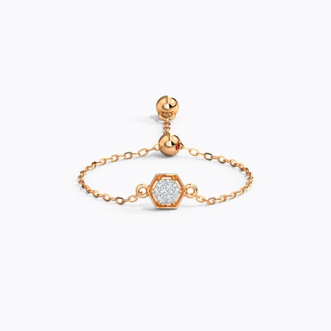 Delicate Hexa Diamond Flexi Ring
