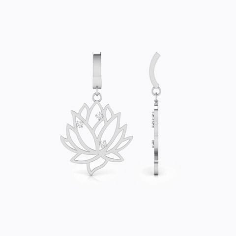 Lakshmi Lotus Diamond Drop Earrings