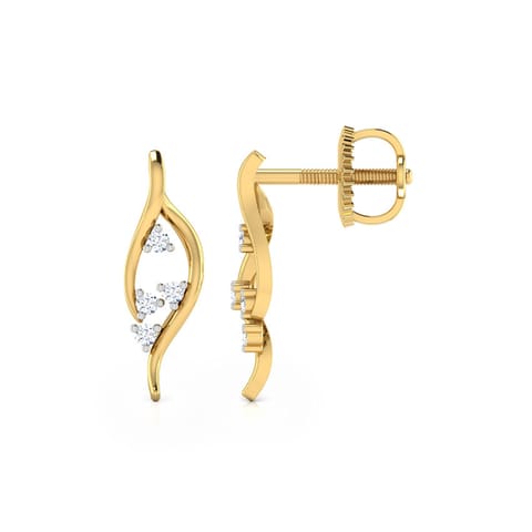 Twirling Lights Diamond Stud Earrings
