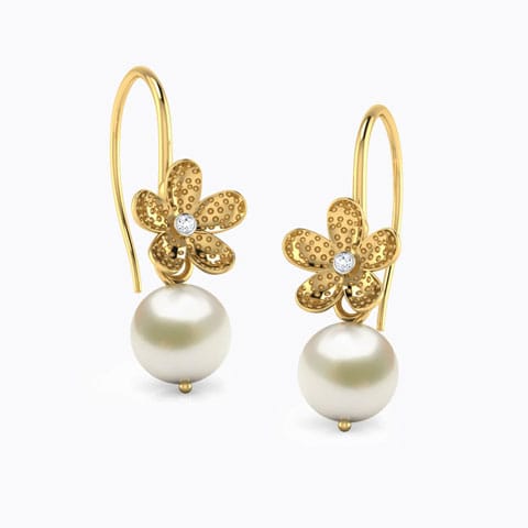 Floral Pearl Drop Earrings