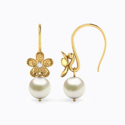 Floral Pearl Drop Earrings