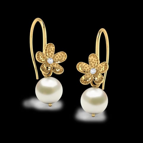 Floral Pearl Drop Earrings