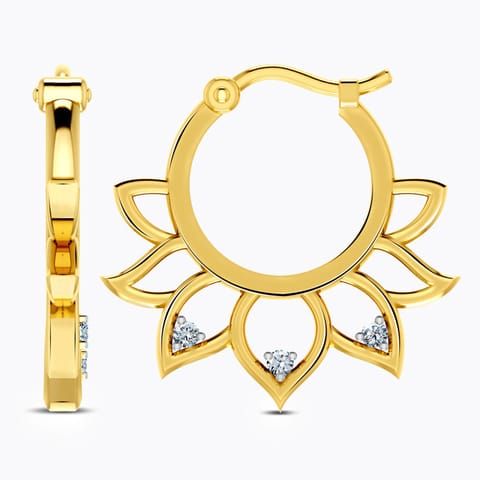 Floret Diamond Hoop Earrings Floret Diamond Hoop Earrings