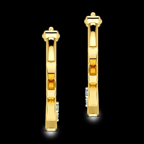 Floret Diamond Hoop Earrings Floret Diamond Hoop Earrings