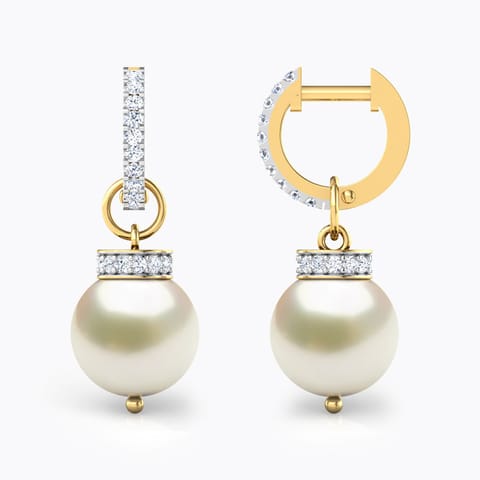 Pearl Bud Gemstone Hoop Earrings