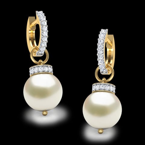 Pearl Bud Gemstone Hoop Earrings