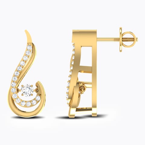 Martha Heartbeat Diamond Stud Earrings