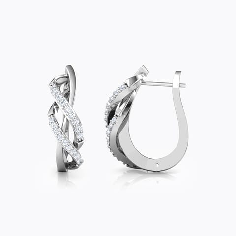 Whiff Swirl Diamond Hoop Earrings