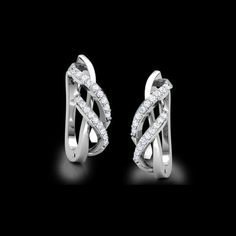 Whiff Swirl Diamond Hoop Earrings
