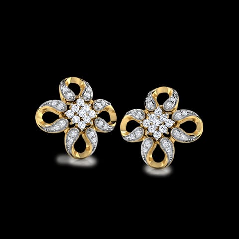 Quadra Horseshoe Diamond Stud Earrings