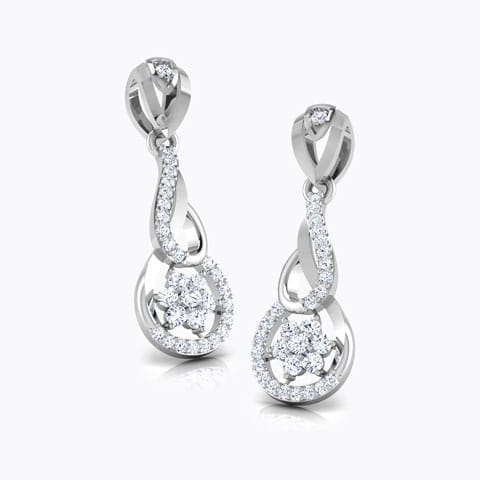 Interlooped Floral Diamond Drop Earrings