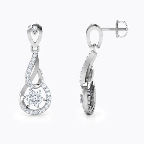 Interlooped Floral Diamond Drop Earrings