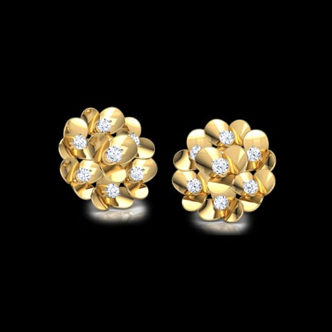 Bloom Floral Diamond Stud Earrings