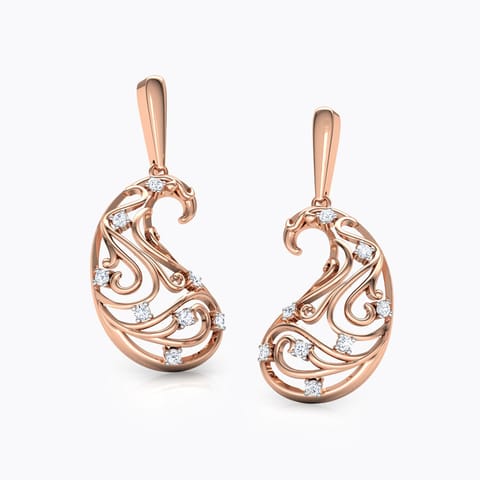 Omaira Paisley Diamond Drop Earrings