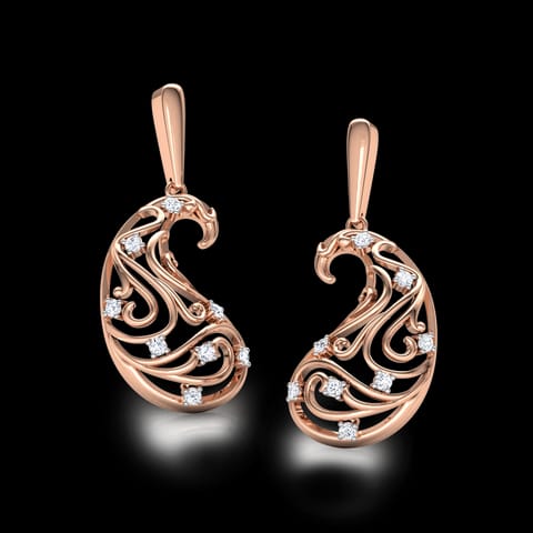 Omaira Paisley Diamond Drop Earrings