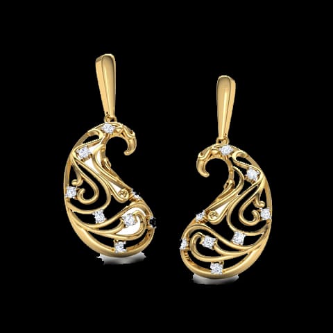 Omaira Paisley Diamond Drop Earrings Omaira Paisley Diamond Drop Earrings