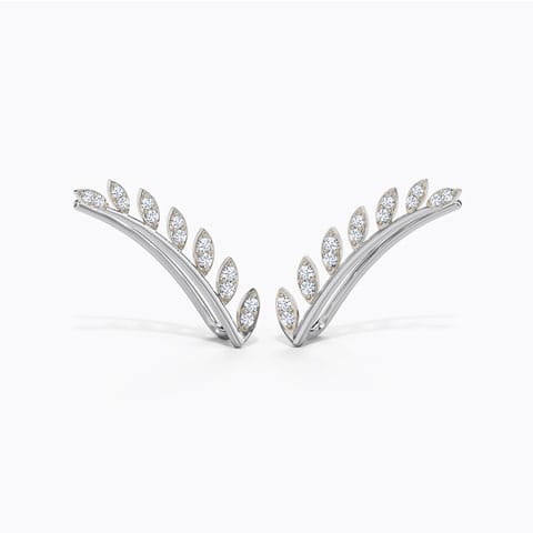 Flora Diamond Ear Cuffs Diamond Earrings 18 Karat White Gold Flora Diamond Ear Cuffs