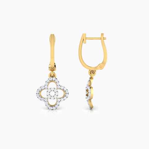 Clover Petal Diamond Drop Earrings Clover Petal Diamond Drop Earrings