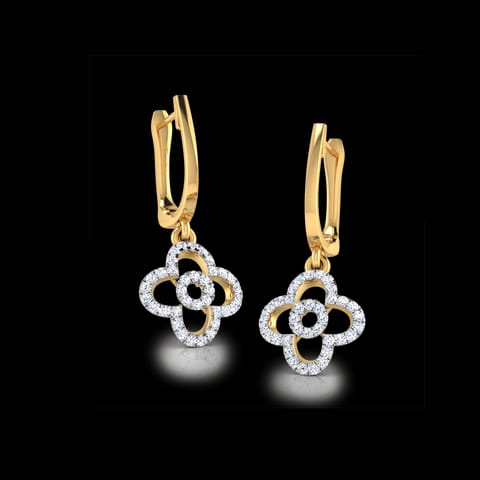 Clover Petal Diamond Drop Earrings Clover Petal Diamond Drop Earrings