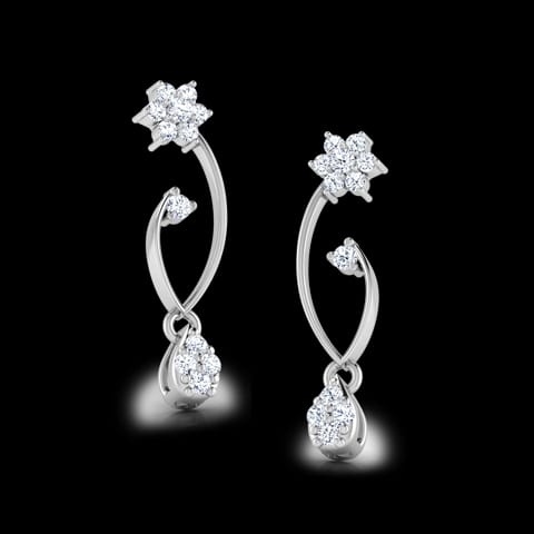 Floral Swirl Diamond Drop Earrings Floral Swirl Diamond Drop Earrings