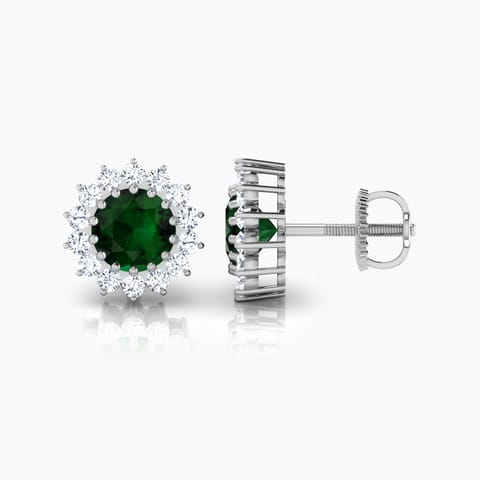 Lorea Flower Gemstone Stud Earrings