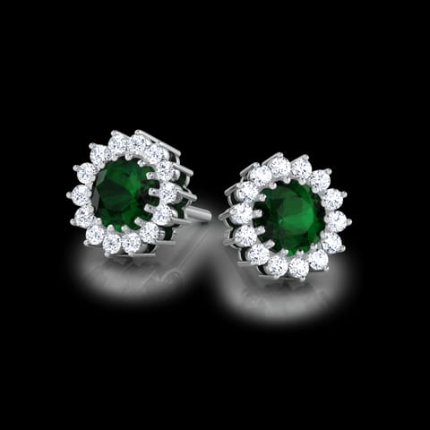 Lorea Flower Gemstone Stud Earrings