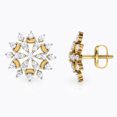 Aster Flora Diamond Stud Earrings