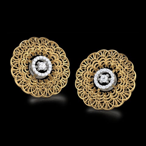 Paula Trellis Diamond Stud Earrings