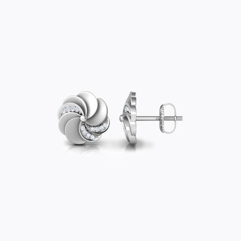 Estella Ripple Diamond Stud Earrings