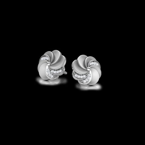 Estella Ripple Diamond Stud Earrings