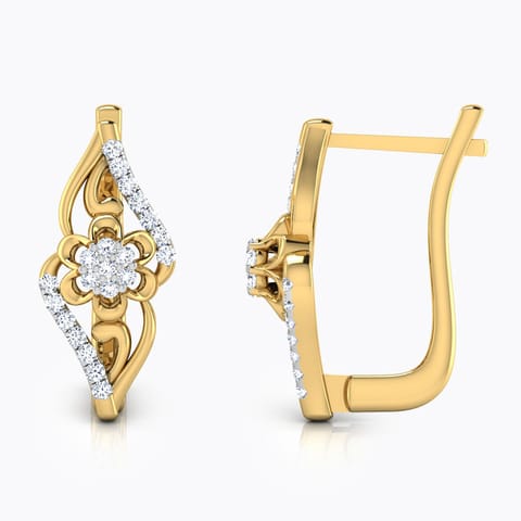 Dora Flower Diamond Hoop Earrings Dora Flower Diamond Hoop Earrings