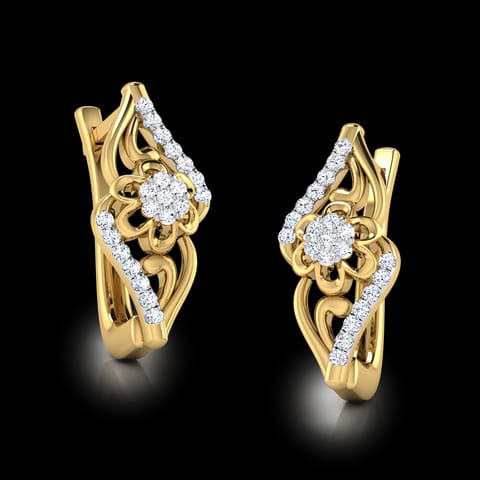 Dora Flower Diamond Hoop Earrings Dora Flower Diamond Hoop Earrings