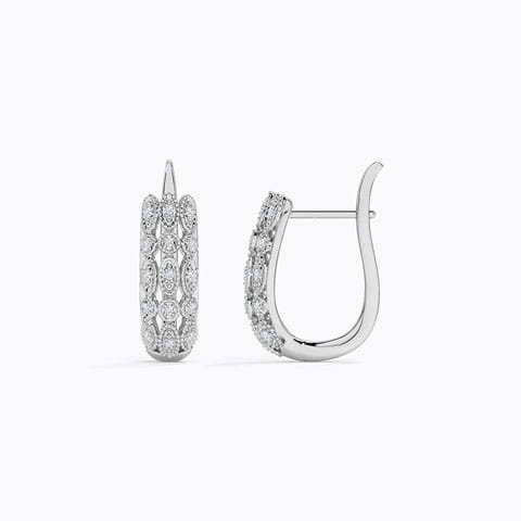 Fina Triple Diamond Hoop Earrings Fina Triple Diamond Hoop Earrings