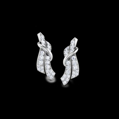 Cindy Twined Diamond Stud Earrings
